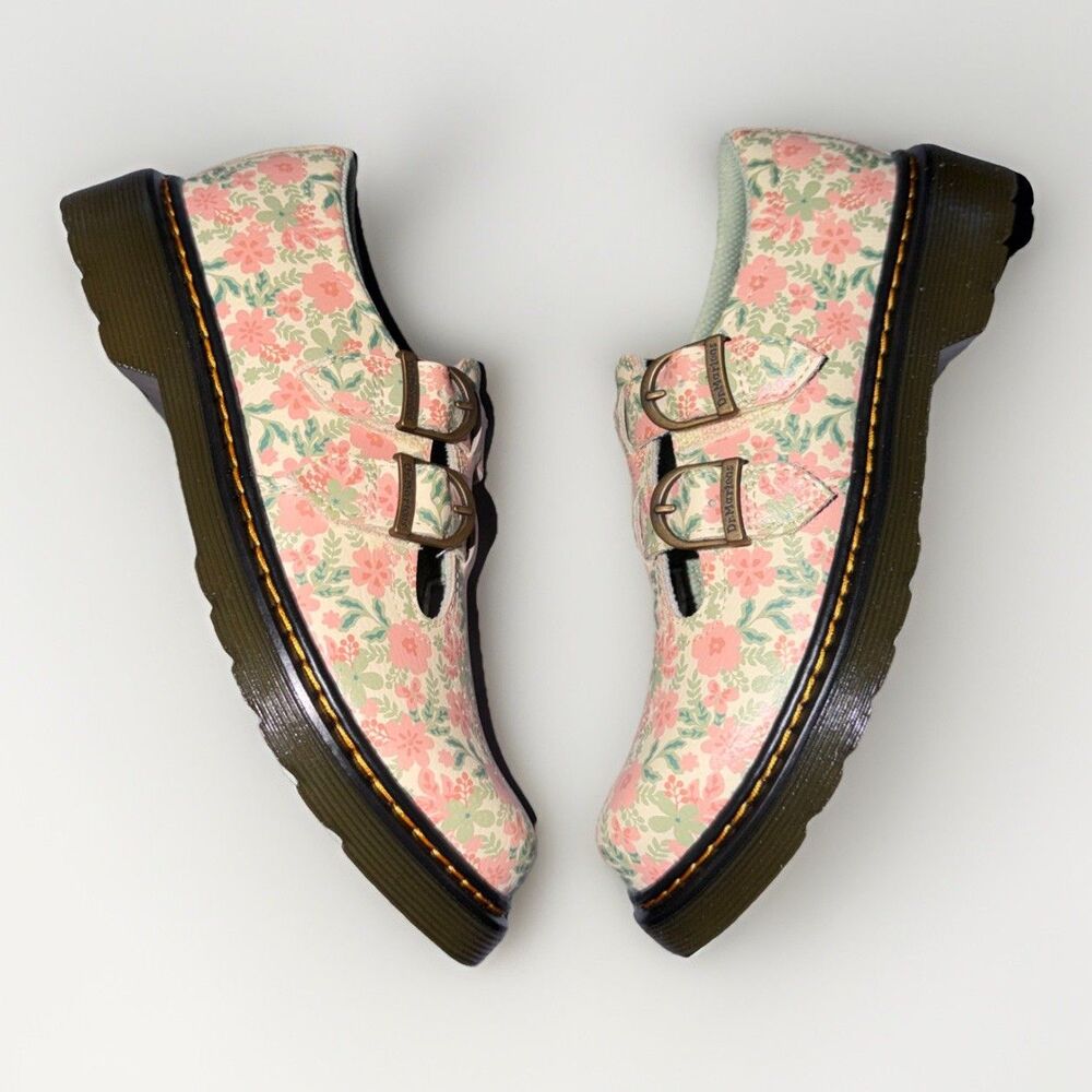 New Dr. Martens Dress Shoes 8065 Mary Jane floral print Women's size - Picture 2 of 7